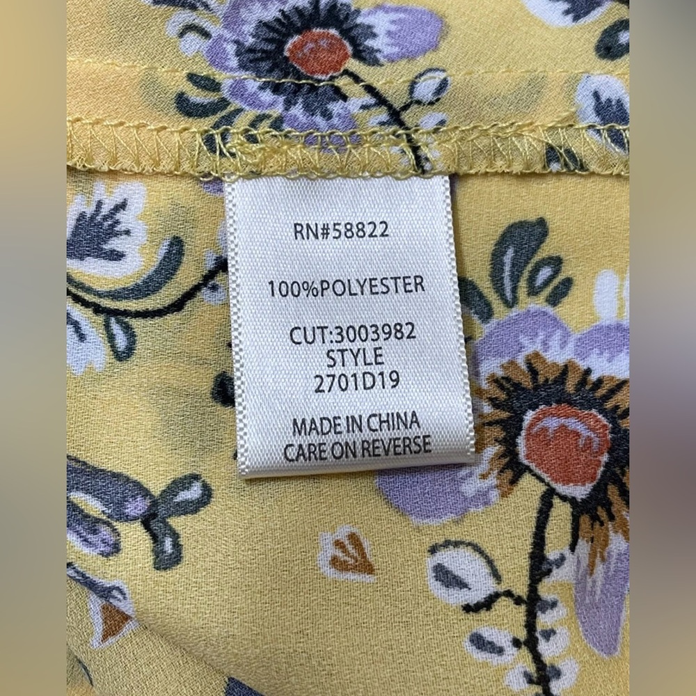 Max Studio Women’s Yellow Floral Print Ruched Front Asymmetrical MIDI Skirt s L - Picture 6 of 8